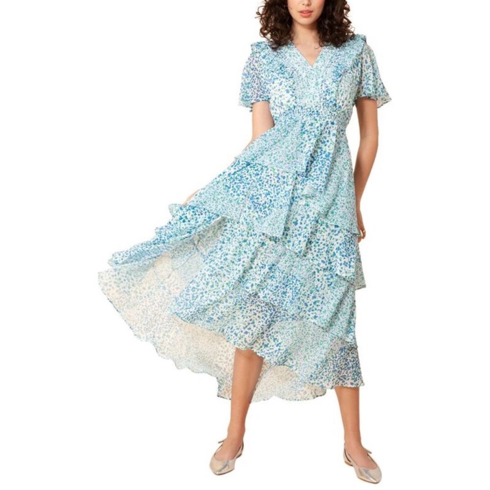 Hale Bob Sania Tiered Chiffon Dress Size XS